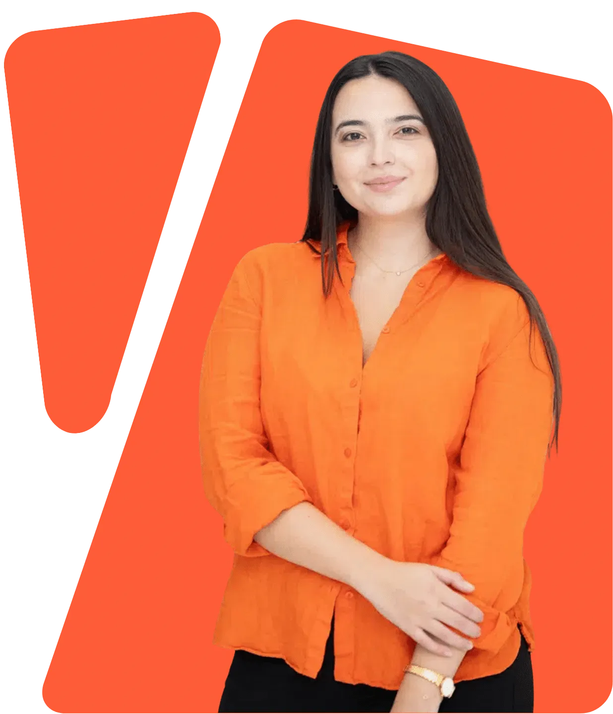 Photo of Natasha Ardiles wearing an orange shirt