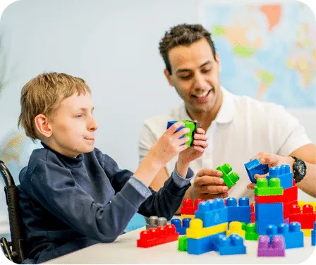 A child with a disability receiving support