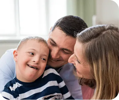 A child with a disability receiving support, physiotherapy for infants